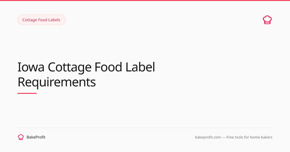 Iowa Cottage Food Label Requirements (2026) | BakeProfit