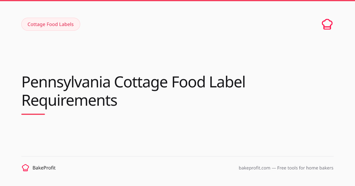 Pennsylvania Cottage Food Label Requirements (2026) | BakeProfit
